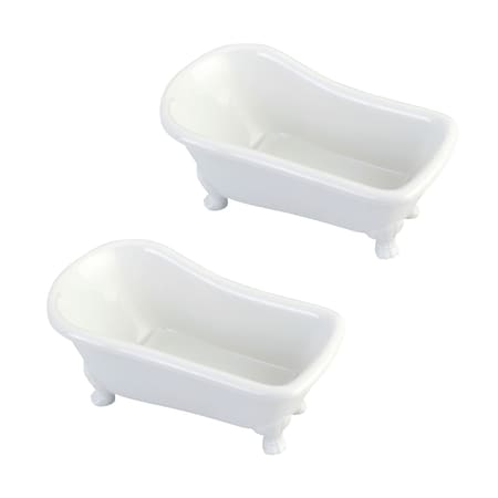 Kingston Brass DBATUBW 7" Miniature Ceramic Clawfoot Tub 2-Pieces, White DBATUBW